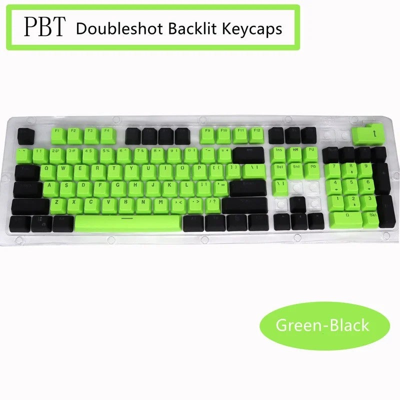 Bluejw Multi-Color PBT/ABS Doubleshot Backlit 104 Key Mechanical Gaming Keyboard Keycaps Set - Image 1